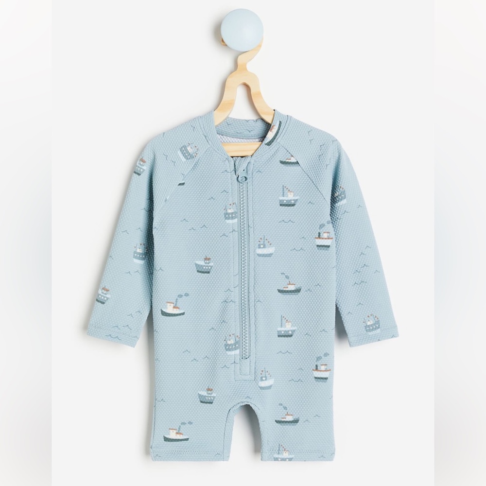 H&M baby Swimsuit Dusty Blue UPF 50 NWT size 4-6 months